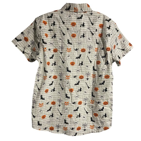 Eighth Avenue Halloween Shirt Mens Size S Slim Fit Ghosts Pumpkins Bats Print - Picture 3 of 7